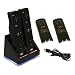 Invero Black Nintendo Wii Twin Dual Charging Station Charge Dock Stand with 2 Rechargeable Battery Packs plus LED Light for Wii Remote Control