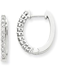 14k White Gold Diamond Hinged Hoop Earrings. Carat Wt- 0.32ct. Metal Wt- 3.09g