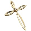 14K Yellow Gold Diamond Solitaire Cross Pendant