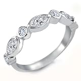 Bling Jewelry Bridal Vintage Diamond CZ Swing Band Ring
