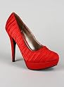 Pleated Satin Platform Pump