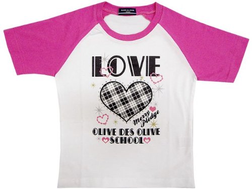 ジュニア Tシャツ OLIVE des OLIVE School ラグランアップリケTシャツ（女の子-子供用）110cm 120cm 130cm