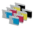 LC970 / LC1000 8 Pack - Set of 8 Compatible Ink Cartridges for Brother DCP-130C DCP-135C DCP-150C DCP-153C DCP-157C DCP-330C DCP-350C DCP-540CN DCP-560CN DCP-750CW DCP-770CW MFC-235C MFC-260C MFC-5860CN MFC660CN MFC-240C MFC-665CW MFC-680CN MFC-845CW MFC-885CW MFC-3360C MFC-440CN MFC-465CN MFC-5460CN FAX 1360 FAX 1460 FAX 1560 (Contains : 2 x LC1000C/LC970C 2 x LC1000M/LC970M 2 x LC1000Y/LC970Y 2 x LC1000BK/LC970BK)