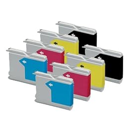 LC970 / LC1000 8 Pack - Set of 8 Compatible Ink Cartridges for Brother DCP-130C DCP-135C DCP-150C DCP-153C DCP-157C DCP-330C DCP-350C DCP-540CN DCP-560CN DCP-750CW DCP-770CW MFC-235C MFC-260C MFC-5860CN MFC660CN MFC-240C MFC-665CW MFC-680CN MFC-845CW MFC-885CW MFC-3360C MFC-440CN MFC-465CN MFC-5460CN FAX 1360 FAX 1460 FAX 1560 (Contains : 2 x LC1000C/LC970C 2 x LC1000M/LC970M 2 x LC1000Y/LC970Y 2 x LC1000BK/LC970BK)
