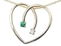 0.15 cttw Emerald Heart Shaped Pendant in 14k Yellow Gold LIFETIME WARRANTY