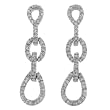 Sterling Silver CZ Accented Fashion Loop Earrings