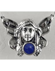 Sterling Silver Aromatherapy Necklace Featuring a Genuine Lapis Lazuli