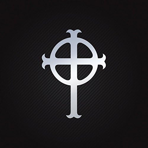 Sticker Ireland Celtic High Cross Graveyard waterproof Motorbikes Sp Chrome_Mirror_Metallic (14 X 10.0 In)