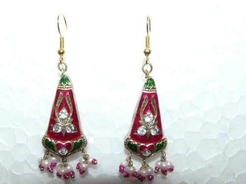 External hard drive:Lac Earrings-indian Costume Handmade Imitation Bridal Wedding Fashion Lakh / Lac Kundan Jewellery, From Mogul Interior