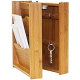 Home Basics Letter Rack with Key Box, Bamboo