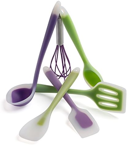 Premium Non-stick Silicone Spatulas + Whisk - 6 Piece Set - 480°f High Heat Resistant Spatulas - Hygienic Food Grade - Easy to Clean.