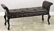 Beautiful Handmade RETRO STYLE 56" Wide Wooden / Bi-Cast Leather Bench on Black Finish