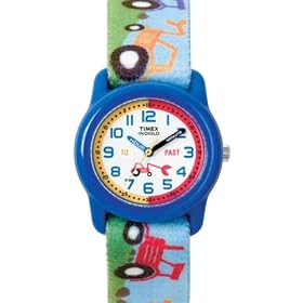 Timex Children's Time Teacher Blue Tractors Stretch Band Watch #T7B611 by Timex