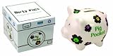 Manual Woodworkers and Weavers Dirty Pig Piggy Bank White Pocket