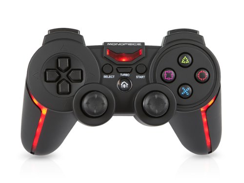 Monoprice Pro Bluetooth LED Turbo Gamepad for Playstation 3 and PC - Black