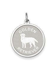 Sterling Silver Golden Retriever Disc Charm