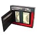 Card Wallets - Perry Ellis "Stretch Your Dollar" Leather Bifold Elastic Flip Wallet (Black)