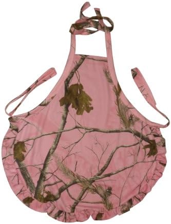 Realtree Pink Apron Ladies Short Lighweight Cute Camo Ruffle Bib Apron