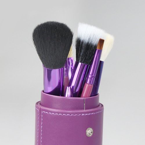 12pcs Professional Makeup Brush Set Cosmetic Brush Kit Makeup Tool with Purple Cup Leather Holder Case with Free Gift