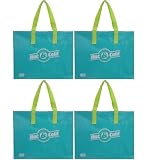 Insulated Tote Bag, 15"x12", Aqua, 4 Pack Set