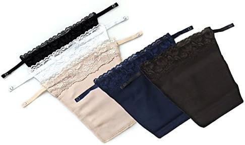 ZiangLuke® Women's Set of 5 Clip-on Camisole Lace Overlay Modesty Panel