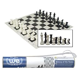 WE Games Roll-up Travel Chess Set in Carry Tube with Shoulder Strap - A Great Beginner Chess Set