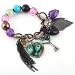 TOOGOO Fashion Lady Cute Nice Charm Lovely Heart Peacock Leaf Key Bangle Bracelet Chain