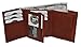 Leatherboss Leather Boys Slim Compact Flap Id and Coin Pocket Trifold Wallet for men women, Brown