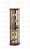 Coaster Solid Wood Glass Corner China Curio Cabinet, Cherry Finish