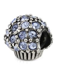 Genuine Ohm Beads (TM) Product. 925 Sterling Silver Blueberry Muffin Bead Charm. 100% Satisfaction Guaranteed.