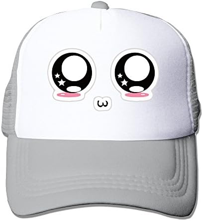 Cute Kawaii Face Ash Adjustable Snapback Mesh Hat Unisex
