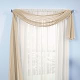Review BrylaneHome  / 40''W x 216''L Beaded Scarf Valance (TAUPE,40