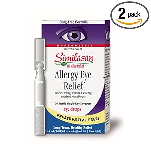 Similasan Preservative-Free Allergy Eye Relief Eye Drops, .015-Ounce Single-Use Droppers in 20-Count Boxes (Pack of 2) by Similasan