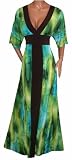 FUNFASH EMERALD GREEN KIMONO LONG MAXI COCKTAIL DRESS Plus Size