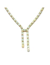 14K Yellow Gold 18.53 CTW Opal and 3.84 CTW Color J-L I1-I2 Diamond Women Necklace. Length 17 in. Total Item weight 33.4 g.
