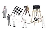 Dickie-Schuco 450109700 - Schuco - Classic Figuren-Set III 1:18 6 Figuren im Set: Fahrer, Boss, Mann mit Zielflagge, Mann mit Filmkamera, Tankwart mit Tankstation, Mann mit Rundentafel
