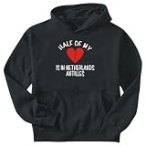 Sweatshirt Black  Half Of My Netherlands Antilles  Country