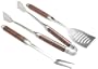 Charcoal Companion Stainless Steel and Rosewood 3-Piece Barbeque Set
