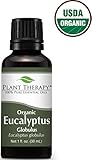 Certified USDA Organic Eucalyptus Essential Oil. 30 ml (1 oz). 100% Pure, Undiluted, Therapeutic Grade.