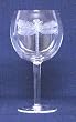 Individually Hand Etched Dragonfly Red Wine Glass 7 1/4"H Set / 4
