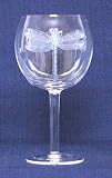 Individually Hand Etched Dragonfly Red Wine Glass 7 1/4H Set / 4