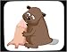 Decorated Mouse Pad with beaver, cartoon, wood, animal, gnawing