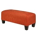 3-Button Tufted Bench- Walnut Leg/Tweed