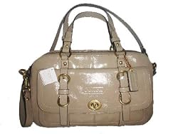 Coach Chelsea Patent Leather Satchel Handbag Sand Putty 14030