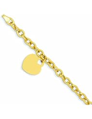 Genuine 14K Yellow Gold Dangle Heart Bracelet 8.5 Inches 2 Grams Of Gold 100% Satisfaction Guaranteed.