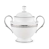 Lenox Timeless Bone China Platinum Banded Sugar Bowl