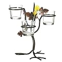 Iron Ivy Stand with 3 Glass Votive Holders