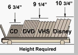 CD/DVD/VHS 3 Row Tray with Guide Rails