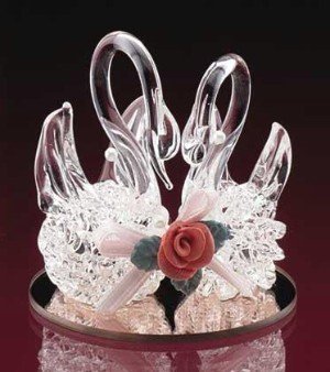 Twin Swans Spun Glass