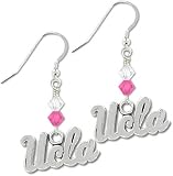UCLA Bruins Pink Bicone Crystal Earrings